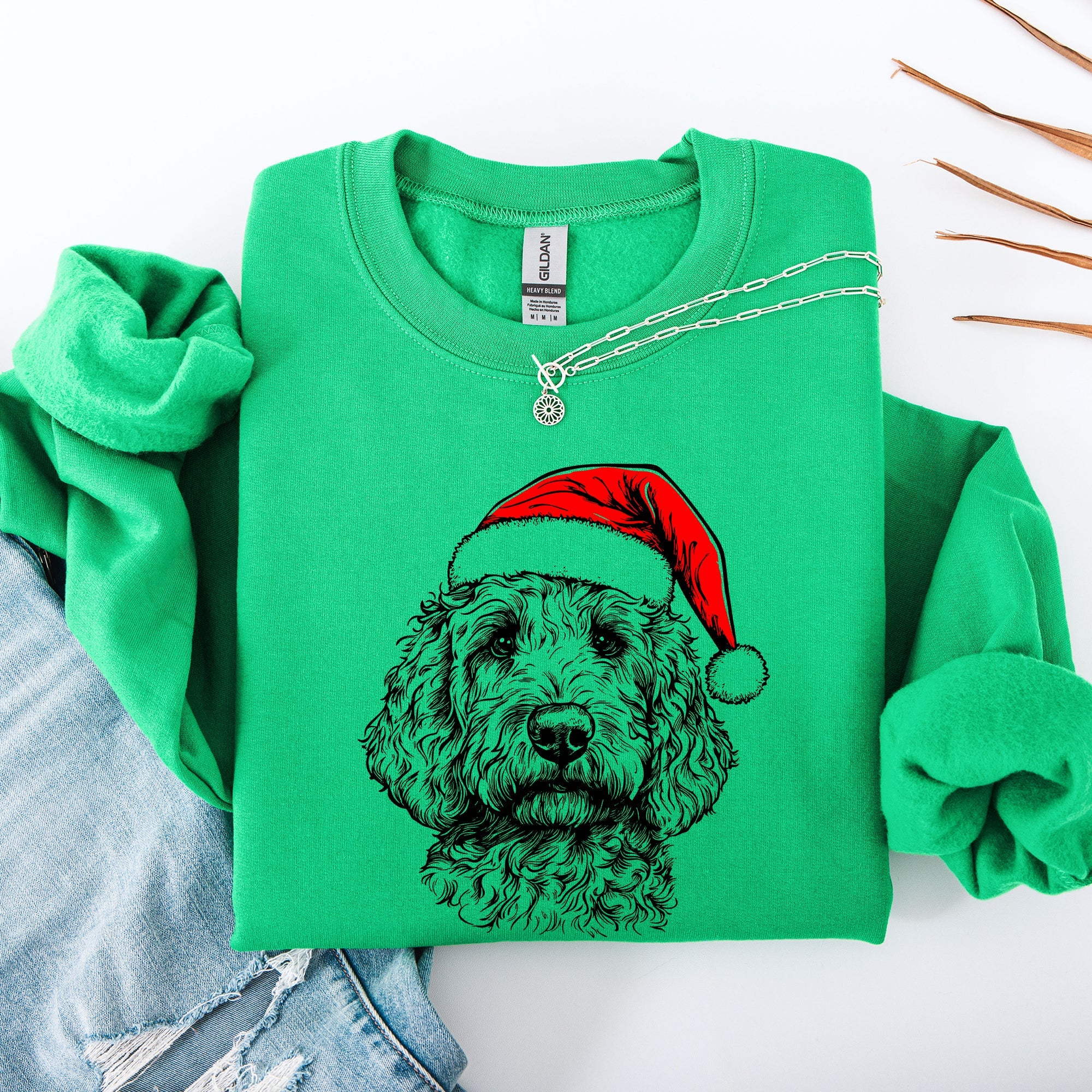 Goldendoodle, Santa, Dog, Christmas, Dog Lover, Pet Sweatshirt