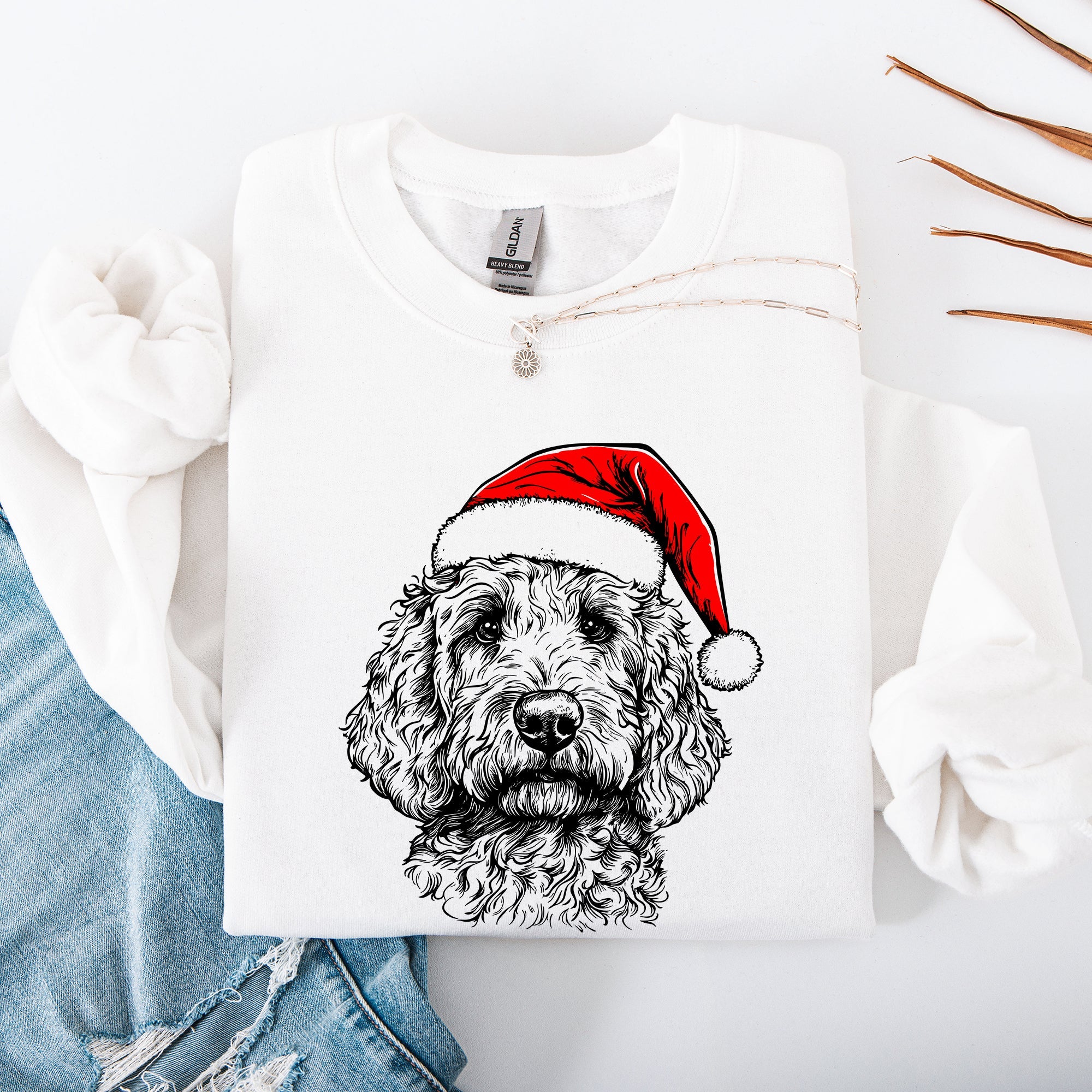 Goldendoodle, Santa, Dog, Christmas, Dog Lover, Pet Sweatshirt